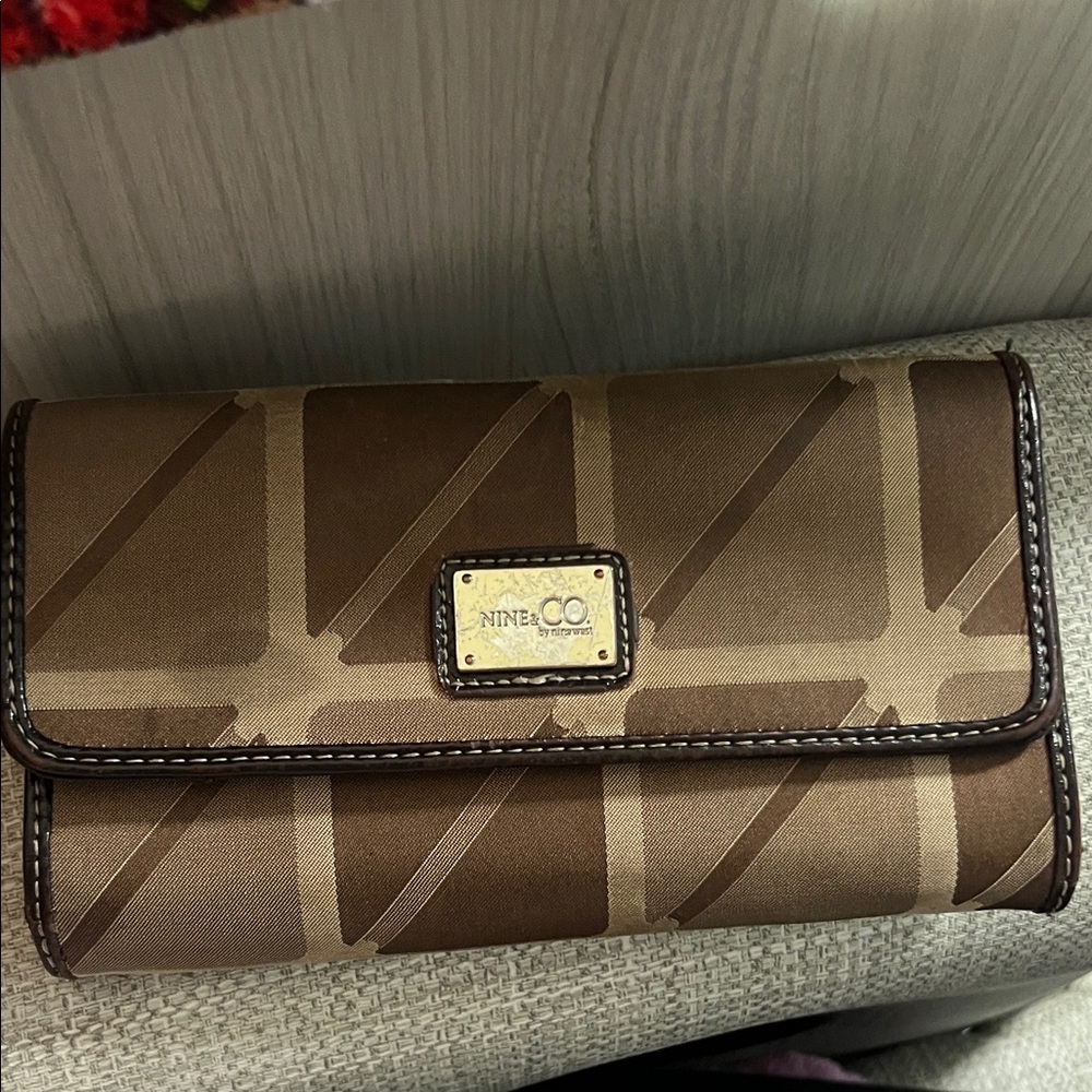 Nine & Co. Geometric Pattern Wallet with Gold Accent